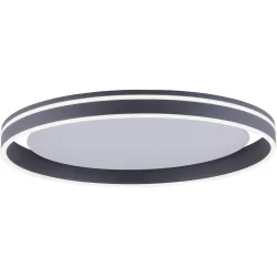 Deckenlampe Q-Vito Grau Aluminium 59 cm 8 cm - Farbe: anthrazit - LED - Lichtfarbe: Extra warmweiss - Tageslichtweiss - Deckenlampe- LED