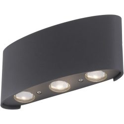 Wandlampe Carlo Grau Aluminium 4 cm 8 cm - Farbe: anthrazit - LED - Lichtfarbe: Warmweiss - Wandlampe- LED Energiesparlampe