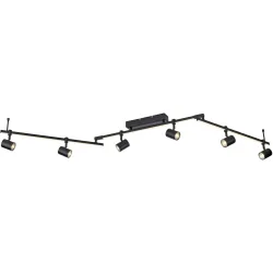 Spot Barik Schwarz Eisen 6 cm 19.5 cm Drehbar - LED - Lichtfarbe: Warmweiss - Spot- LED Energiesparlampe