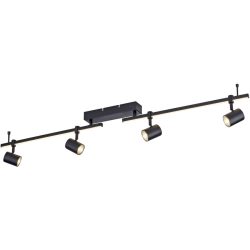Deckenlampe Barik Schwarz Aluminium B 6 H 17 cm - LED - Lichtfarbe: Warmweiss - Deckenlampe- LED Energiesparlampe
