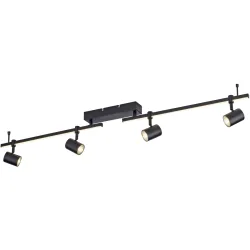Deckenlampe Barik Schwarz Aluminium B 6 H 17 cm - LED - Lichtfarbe: Warmweiss - Deckenlampe- LED Energiesparlampe