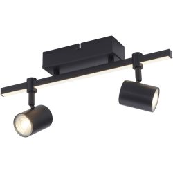 Wandlampe Q-Mia Grau Aluminium 12.5 cm 12.5 cm - Farbe: stahl - LED - Lichtfarbe: Warmweiss - Spot- LED Energiesparlampe