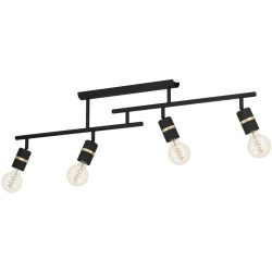 Eglo Deckenlampe Lurone Schwarz Stahl 5 cm 27 cm - Farbe: Schwarz/Messing - Deckenlampe
