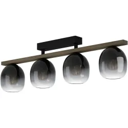 Eglo Deckenlampe Filago Braun/Schwarz Stahl/Holz 14.5 cm 25 cm - Material: Holz/Stahl - Deckenlampe