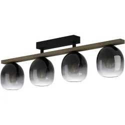 Eglo Deckenlampe Filago Braun/Schwarz Stahl/Holz 14.5 cm 25 cm - Material: Holz/Stahl - Deckenlampe