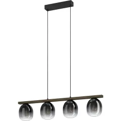Eglo Pendellampe Filago Braun/Schwarz Stahl/Holz 14.5 cm 110 cm - Material: Holz/Stahl - Pendellampe