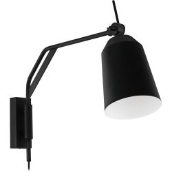 Eglo Wandlampe Loreto Schwarz/Weiss Stahl 14 cm 36.5 cm - Wandlampe