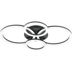 Eglo Deckenlampe Parrapos-Z Schwarz Stahl 45 cm 8 cm - LED - Lichtfarbe: Warmweiss - Kaltes Tagesweiss - Deckenlampe- LED Energiesparlampe