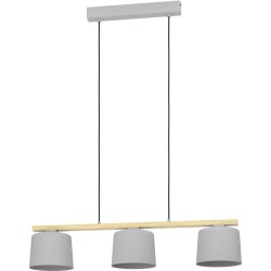 Eglo Pendellampe Mariel Grau Stahl/Holz 19 cm 110 cm - Farbe: hellgrau - Material: Holz/Stahl - Pendellampe