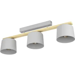 Eglo Deckenlampe Mariel Grau Stahl/Holz 19 cm 25.5 cm - Farbe: hellgrau - Material: Holz/Stahl - Deckenlampe