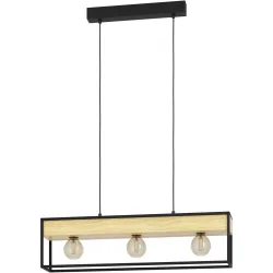 Eglo Pendellampe Libertad 1 Braun/Schwarz Stahl/Holz 14 cm 110 cm - Material: Holz/Stahl - Pendellampe