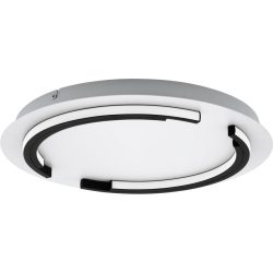 Eglo Deckenlampe Zampote Schwarz/Weiss Aluminium/Stahl 42 cm 5 cm - LED - Lichtfarbe: Warmweiss - Deckenlampe- LED Energiesparlampe