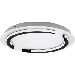 Eglo Deckenlampe Zampote Schwarz/Weiss Aluminium/Stahl 42 cm 5 cm - LED - Lichtfarbe: Warmweiss - Deckenlampe- LED Energiesparlampe