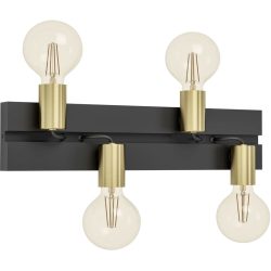 Eglo Wandlampe Macchione Schwarz Stahl 0 cm 11 cm - Farbe: Schwarz/Messing - Wandlampe
