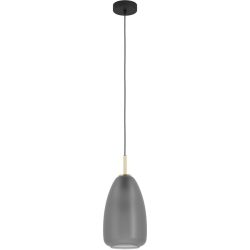 Eglo Pendellampe Alobrase Schwarz Stahl 20 cm 110 cm - Farbe: Schwarz/Messing - Pendellampe