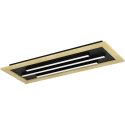 Eglo Deckenlampe Tirrenara Braun/Schwarz Stahl/Holz 30.5 cm 5.5 cm - LED - Lichtfarbe: Extra warmweiss - Kaltes Tagesweiss - Material: Holz/Stahl -