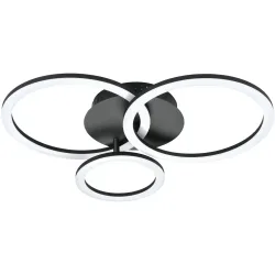 Eglo Deckenlampe Parrapos-Z Schwarz Stahl 44.5 cm 9 cm - LED - Lichtfarbe: Warmweiss - Kaltes Tagesweiss - Deckenlampe- LED Energiesparlampe