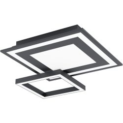 Eglo Deckenlampe Savatarila-Z Schwarz Stahl 45 cm 7 cm - LED - Lichtfarbe: Extra warmweiss - Kaltes Tagesweiss - Deckenlampe- LED Energiesparlampe