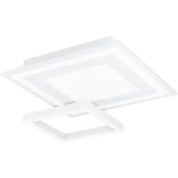 Eglo Deckenlampe Savatarila-Z Weiss Stahl 45 cm 7 cm - LED - Lichtfarbe: Extra warmweiss - Kaltes Tagesweiss - Deckenlampe- LED Energiesparlampe