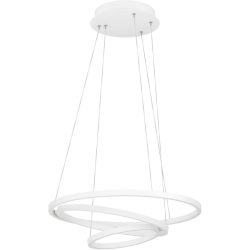 Eglo Pendellampe Lobinero-Z Weiss Aluminium/Stahl 58 cm 110 cm - LED - Lichtfarbe: Warmweiss - Kaltes Tagesweiss - Pendellampe- LED Energiesparlampe