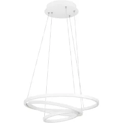 Eglo Pendellampe Lobinero-Z Weiss Aluminium/Stahl 58 cm 110 cm - LED - Lichtfarbe: Warmweiss - Kaltes Tagesweiss - Pendellampe- LED Energiesparlampe