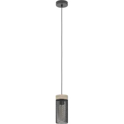 Eglo Pendellampe Kilnsdale Braun/Schwarz Stahl/Holz 11 cm 110 cm - Material: Holz/Stahl - Pendellampe