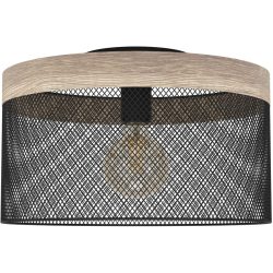 Eglo Deckenlampe Kilnsdale Braun/Schwarz Stahl/Holz 38 cm 24 cm - Material: Holz/Stahl - Deckenlampe