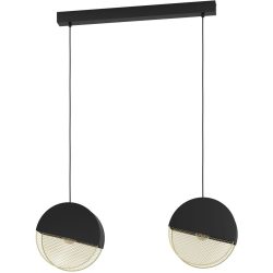 Eglo Pendellampe Mumbles Gold/Schwarz Stahl 9 cm 110 cm - Farbe: schwarz-gold - Pendellampe