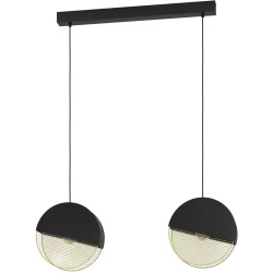 Eglo Pendellampe Mumbles Gold/Schwarz Stahl 9 cm 110 cm - Farbe: schwarz-gold - Pendellampe