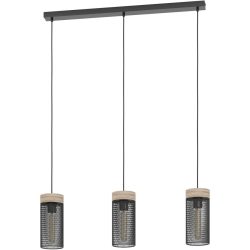 Eglo Pendellampe Kilnsdale Braun/Schwarz Stahl/Holz 11 cm 110 cm - Material: Holz/Stahl - Pendellampe