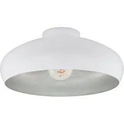 Eglo Deckenlampe Mogano Silber/Weiss Stahl 40 cm 17 cm - Farbe: weiss/silber - Deckenlampe
