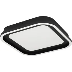 Eglo Deckenlampe Calagrano Schwarz Stahl 37.5 cm 6 cm - LED - Lichtfarbe: Warmweiss - Kaltes Tagesweiss - Deckenlampe- LED Energiesparlampe