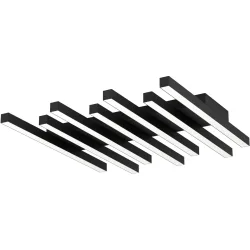 Eglo Deckenlampe Padulari Schwarz Aluminium/Stahl 47 cm 5 cm - LED - Lichtfarbe: Warmweiss - Kaltes Tagesweiss - Deckenlampe- LED Energiesparlampe