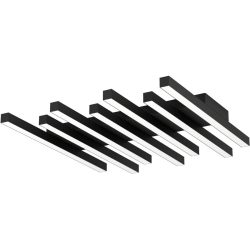 Eglo Deckenlampe Padulari Schwarz Aluminium/Stahl 47 cm 5 cm - LED - Lichtfarbe: Warmweiss - Kaltes Tagesweiss - Deckenlampe- LED Energiesparlampe