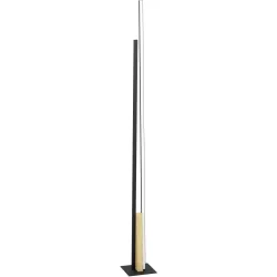 Eglo Stehlampe Panagria Braun/Schwarz Aluminium/Holz/Stahl 7.5 cm 146 cm - LED - Lichtfarbe: Warmweiss - Material: Aluminium/Stahl/Holzwerkstoff -