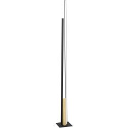 Eglo Stehlampe Panagria Braun/Schwarz Aluminium/Holz/Stahl 7.5 cm 146 cm - LED - Lichtfarbe: Warmweiss - Material: Aluminium/Stahl/Holzwerkstoff -