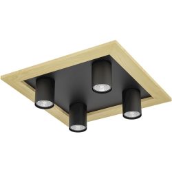 Eglo Deckenlampe Valcasotto 1 Braun/Schwarz Stahl/Holz 37 cm 10 cm - LED - Material: Holz/Stahl - Deckenlampe- LED Energiesparlampe