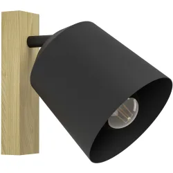 Eglo Spot Cotorro Braun/Schwarz Stahl/Holz 0 cm 22 cm - Material: Holz/Stahl - Spot