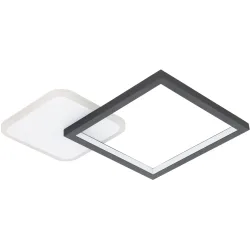 Eglo Deckenlampe Gafares Schwarz/Weiss Aluminium/Stahl 33 cm 5 cm - LED - Lichtfarbe: Warmweiss - Kaltes Tagesweiss - Deckenlampe- LED