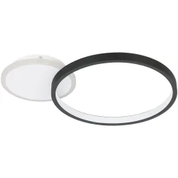 Eglo Deckenlampe Gafares Schwarz/Weiss Aluminium/Stahl 29 cm 5.5 cm - LED - Lichtfarbe: Warmweiss - Kaltes Tagesweiss - Deckenlampe- LED