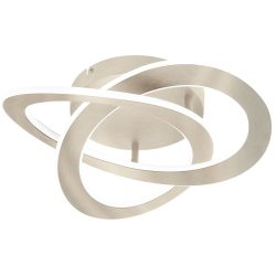 Eglo Deckenlampe Rolimare Grau Aluminium 40 cm 13 cm - Farbe: Nickel matt - LED - Lichtfarbe: Helles Neutralweiss - Deckenlampe- LED Energiesparlampe