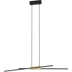 Eglo Pendellampe Panagria Braun/Schwarz Aluminium/Holz/Stahl 7.5 cm 110 cm - LED - Lichtfarbe: Warmweiss - Material: Aluminium/Stahl/Holzwerkstoff -