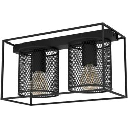 Eglo Deckenlampe Catterick Schwarz Stahl 16.5 cm 19 cm - Deckenlampe