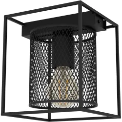 Eglo Deckenlampe Catterick Schwarz Stahl 16.5 cm 19 cm - Deckenlampe