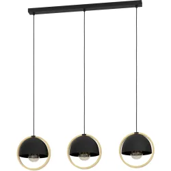 Eglo Pendellampe Callow Braun/Schwarz Stahl/Holz 23 cm 110 cm - Material: Holz/Stahl - Pendellampe