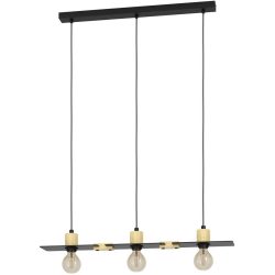 Eglo Pendellampe Bramerton Braun/Schwarz Stahl/Holz 12 cm 110 cm - Material: Holz/Stahl - Pendellampe