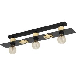 Eglo Deckenlampe Bramerton Braun/Schwarz Stahl/Holz 12 cm 10 cm - Material: Holz/Stahl - Deckenlampe
