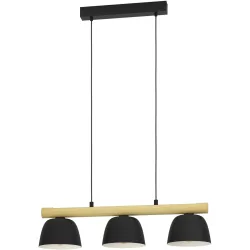 Eglo Pendellampe Sherburn Braun/Schwarz Stahl/Holz 20 cm 110 cm - Material: Holz/Stahl - Pendellampe