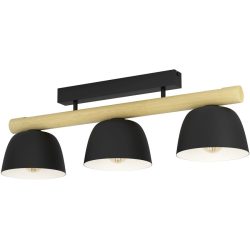 Eglo Deckenlampe Sherburn Braun/Schwarz Stahl/Holz 20 cm 25.5 cm - Material: Holz/Stahl - Deckenlampe