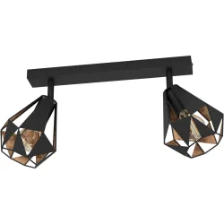 Eglo Spot Carlton 7 Kupfer/Schwarz Stahl 16 cm 25.5 cm - Farbe: schwarz/kupfer - Spot